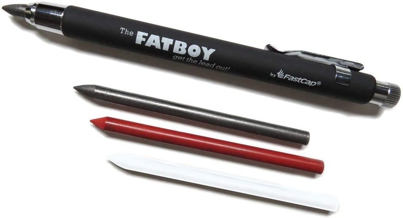 FastCap Fatboy Mechanical Carpenter Pencil with Eraser & Clip - Perfect for Architecture Supplies and Construction Tools for Home Improvement - 5.5 mm Lead - 80768 - Image 1